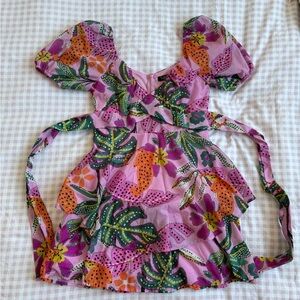 Colorful Ruffle Sleeve Dress